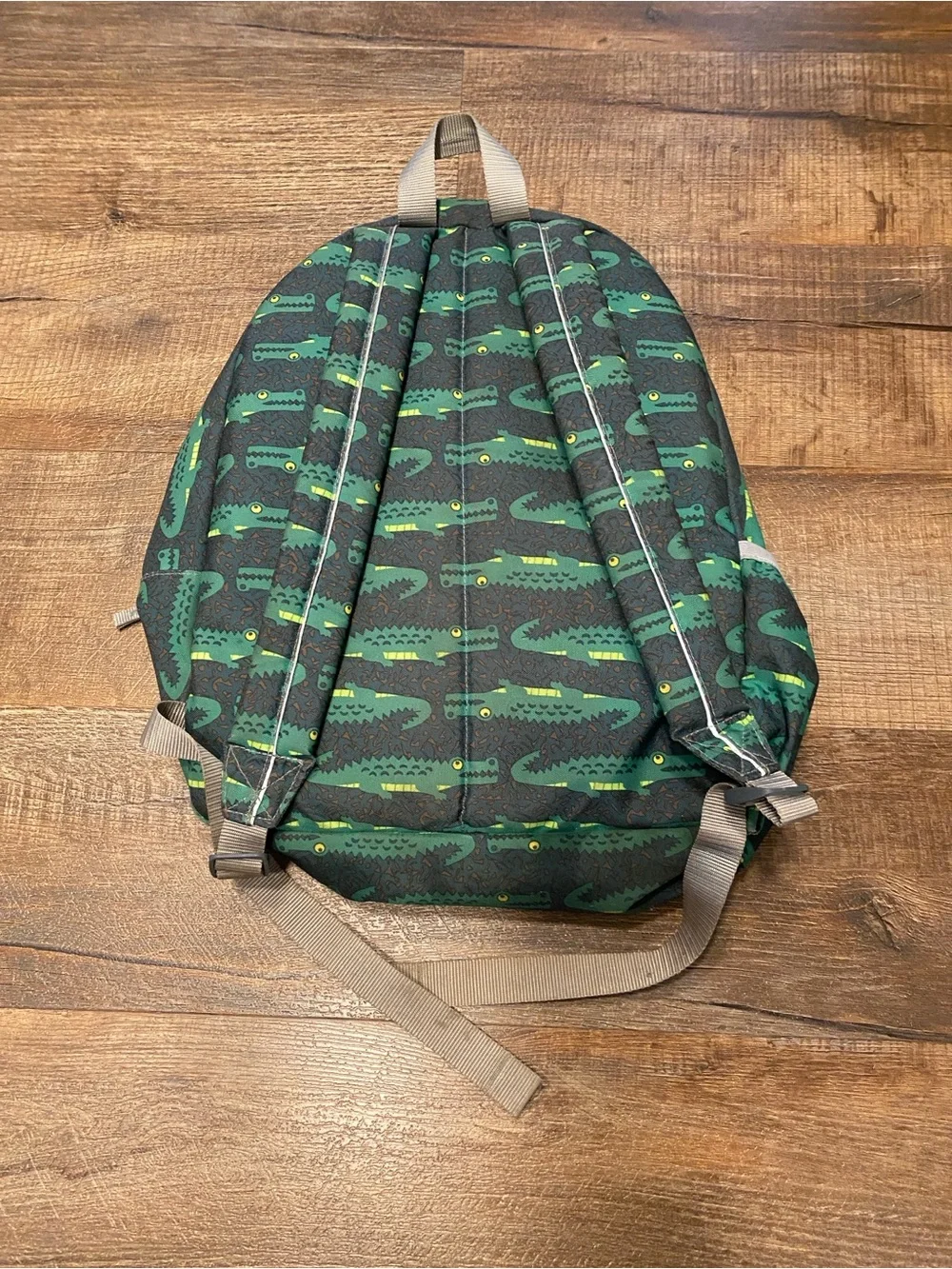 L.L. Bean Dark Green Crocodile Print Kids Backpack